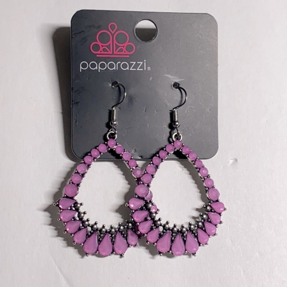Paparazzi Purple Teardrop Earrings Pierced